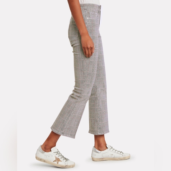 D5. FRAME LE CROPPED MINI BOOT PLAID JEANS - Picture 4 of 12